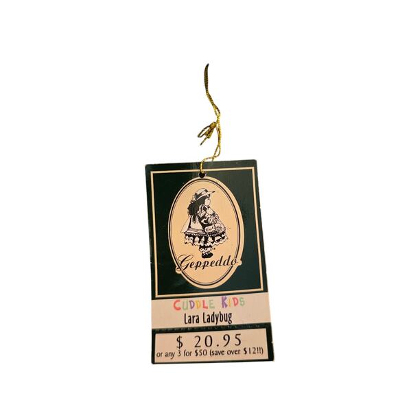 Geppeddo Cuddle Kids Lara Ladybug Baby Doll Porcelain Face Plush NWT - Picture 2 of 8